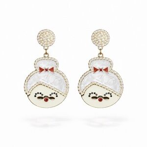 ⚜️ Elegant Granny Earrings With Enamel and Pearls